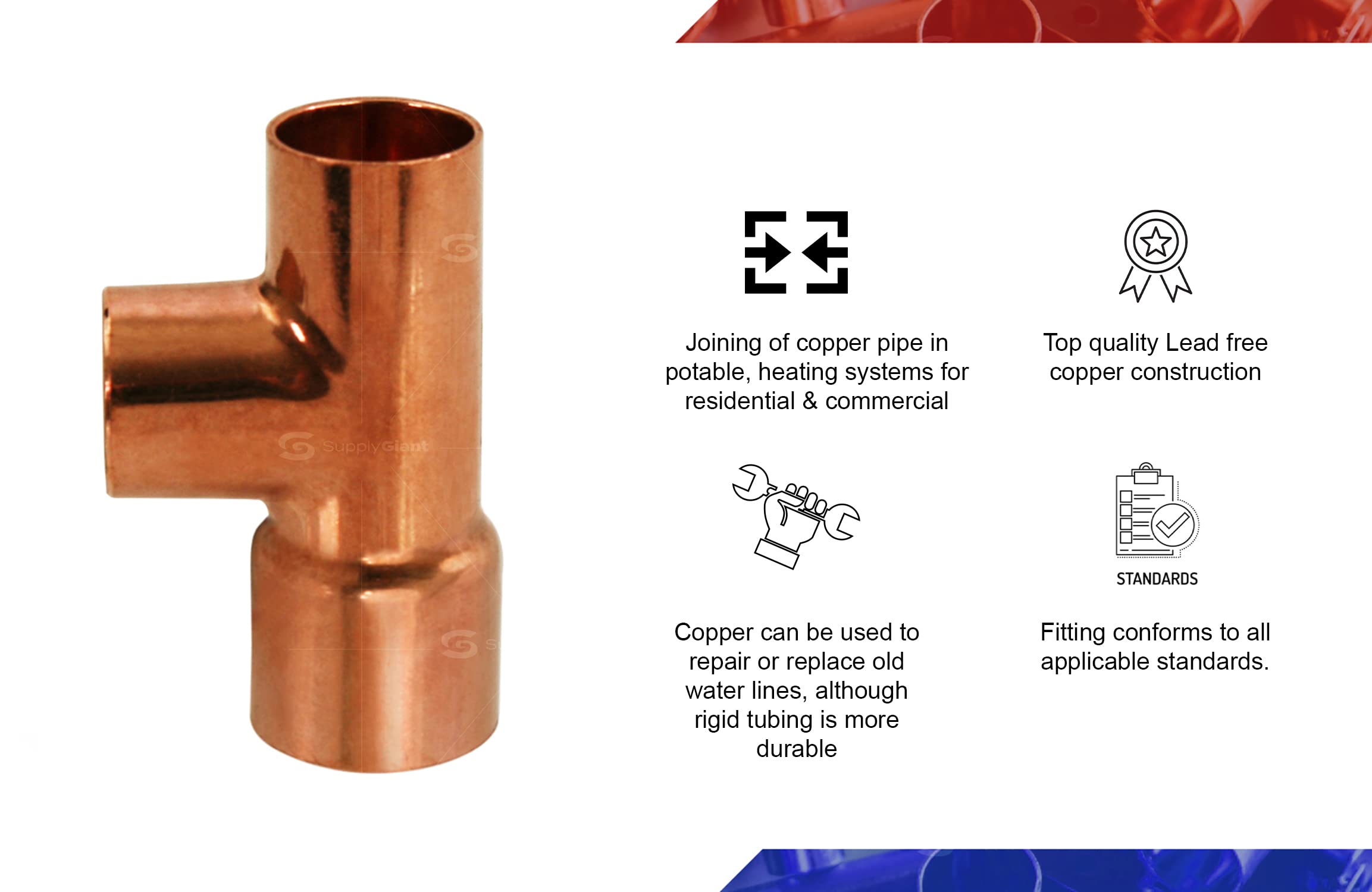 Amazon.com: Everflow Supplies CCRT5161 C X C X C Reducing Tee